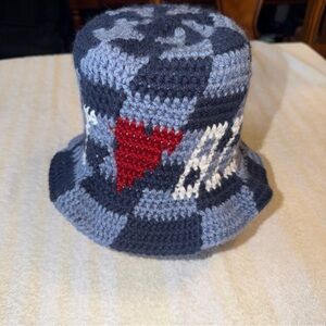 Blue Crochet Bucket Hat “I ❤️ Big Oyster”